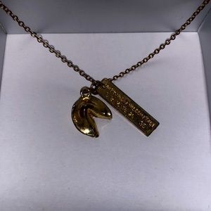 Antique Gold Fortune Cookie Necklace